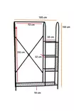 Hallmöbel Hanah Home Peter Svart Metall 105x163x31 cm - Hallskåp - 8684282608349 - 8