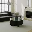 Soffbord Hanah Home Bubble Svart Härdat Glas Spånskiva 75x35x75 cm - Soffbord - 8684282515289 - 1