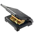 Panini kontaktgrill med non-stickbeläggning och överhettningsskydd 1000W Svart - Smörgåsgrillar och brödrostar - 8711902083009 - 17