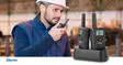 Walkie-Talkie Set | 2 handenheter | Upp till 10 km | Frekvenskanaler: 8 | PTT / VOX | 24 h standby | Laddningsbas ingår | Hörlursutgång | Svart - Walkie-talkies och megafoner - 8711902102489 - 90