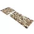 Badrumsmatta Set Mijölnir Brun 100% Polyester Halkfri Antibakteriell Maskintvättbar 50x60 cm & 60x100 cm - Badrumsmattor och våtrumsmattor - 8682870988309 - 4