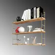 Vägghylla Hanah Home 3'lü Duvar Raf? Guld Brun Massivt Trä 60x16x62 cm - Vägghyllor - 8682870729599 - 8