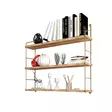 Vägghylla Hanah Home 3'lü Duvar Raf? Guld Brun Massivt Trä 60x16x62 cm - Vägghyllor - 8682870729599 - 1