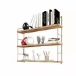 Vägghylla Hanah Home 3'lü Duvar Raf? Guld Brun Massivt Trä 60x16x62 cm - Vägghyllor - 8682870729599 - 9
