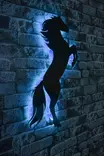 LED Väggdekor MDF Wallity Wild Horse Blå MDF 60x30 cm - Ljussmycken och ljusfigurer - 8683342966559 - 4
