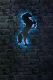 LED Väggdekor MDF Wallity Wild Horse Blå MDF 60x30 cm - Ljussmycken och ljusfigurer - 8683342966559 - 3