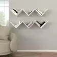 Vägghylla Hanah Home Zig Zag Vit Spånskiva 129x50x22 cm - Vägghyllor - 8681181351369 - 4