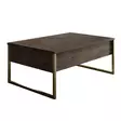 Soffbord Hanah Home Luxe Valnöt Guld Spånskiva 90x60x40 cm - Soffbord - 8683743791149 - 1