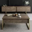 Soffbord Hanah Home Luxe Valnöt Guld Spånskiva 90x60x40 cm - Soffbord - 8683743791149 - 3