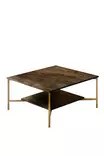 Soffbord Hanah Home Gold Line Valnöt Svart Spånskiva 80x80x40 cm - Soffbord - 8683742126249 - 1