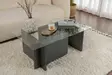 Soffbord Nordure Vetrino Antracit Härdat Glas Spånskiva 105x40x65 cm - Soffbord - 8684283427789 - 2