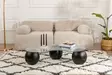 Soffbord Nordure Sphere Svart Härdat Glas 120x30x70 cm - Soffbord - 8684283100019 - 2