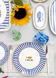 Set med serveringstallrikar (6 st), blå, 26 x 26 x 2 cm, hållbara, eleganta - Serveringsfat - 8684283616589 - 4