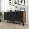 Konsolbord Hanah Home Kiev 160 Valnöt Marmormönster Spånskiva 160x78x35 cm - Byråer och skåp - 8683743027859 - 3