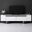 TV-bänk Hanah Home Bohem Vit Svart Spånskiva 180x50x30 cm - TV-bänkar - 8684283557189 - 3