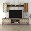 TV-bänk Hanah Home Class S Valnöt Cream Spånskiva 180x44x35 cm - TV-bänkar - 8681875184419 - 5
