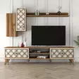 TV-bänk Hanah Home Class S Valnöt Cream Spånskiva 180x44x35 cm - TV-bänkar - 8681875184419 - 2