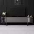 TV-bänk Hanah Home Chrome Line Antracit Svart Spånskiva 180x30x48 cm - TV-bänkar - 8684283575329 - 3