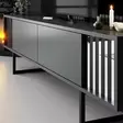 TV-bänk Hanah Home Chrome Line Antracit Svart Spånskiva 180x30x48 cm - TV-bänkar - 8684283575329 - 5