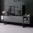 TV-bänk Hanah Home Chrome Line Antracit Svart Spånskiva 180x30x48 cm - TV-bänkar - 8684283575329 - 2