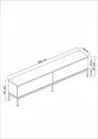 TV-bänk Hanah Home Lord Antracit Guld Spånskiva 180x47x30 cm - TV-bänkar - 8684282483939 - 6
