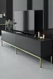 TV-bänk Hanah Home Lord Antracit Guld Spånskiva 180x47x30 cm - TV-bänkar - 8684282483939 - 4