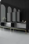 TV-bänk Hanah Home Lord Antracit Guld Spånskiva 180x47x30 cm - TV-bänkar - 8684282483939 - 3
