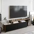 TV-bänk Hanah Home Nexera Valnöt Svart Spånskiva 149,8x42,9x35,3 cm - TV-bänkar - 8682870664579 - 2