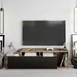 TV-bänk Hanah Home Nexera Valnöt Svart Spånskiva 149,8x42,9x35,3 cm - TV-bänkar - 8682870664579 - 3