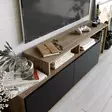 TV-bänk Hanah Home Nexera Valnöt Svart Spånskiva 149,8x42,9x35,3 cm - TV-bänkar - 8682870664579 - 4