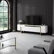 TV-bänk Hanah Home Yildiz Vit Guld Spånskiva 180x50x30 cm - TV-bänkar - 8684283557219 - 6