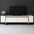 TV-bänk Hanah Home Yildiz Vit Guld Spånskiva 180x50x30 cm - TV-bänkar - 8684283557219 - 3