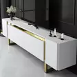 TV-bänk Hanah Home Yildiz Vit Guld Spånskiva 180x50x30 cm - TV-bänkar - 8684283557219 - 5