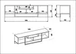 TV-bänk Hanah Home Asal Valnöt Svart Spånskiva 149,4x40,2x35,2 cm - TV-bänkar - 8681875670349 - 4