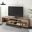 TV-bänk Hanah Home Asal Valnöt Svart Spånskiva 149,4x40,2x35,2 cm - TV-bänkar - 8681875670349 - 2