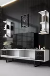 TV-bänk Hanah Home Black Line Vit Svart Spånskiva 180x30x48 cm - TV-bänkar - 8683742126119 - 4