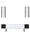 TV-bänk Hanah Home Black Line Vit Svart Spånskiva 180x30x48 cm - TV-bänkar - 8683742126119 - 7