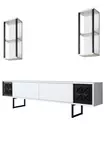 TV-bänk Hanah Home Black Line Vit Svart Spånskiva 180x30x48 cm - TV-bänkar - 8683742126119 - 1