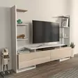 TV-bänk Hanah Home Ava Vit Ek Spånskiva 183,6x140x31,7 cm - TV-bänkar - 8683743959709 - 4