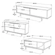 Vardagsrumsmöbelset Hanah Home ON20SU Ek Spånskiva 160x45x35,5 90x37,6x60 160x74,3x44,5 cm - Möbler - 8684283262939 - 8