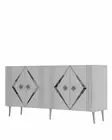 Konsolbord Hanah Home Domino KB150 Vit Silver Spånskiva 150x75x35 cm - Byråer och skåp - 8684283560349 - 1