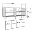 Konsolbord Hanah Home Domino KB150 Vit Silver Spånskiva 150x75x35 cm - Byråer och skåp - 8684283560349 - 6