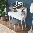 Sminkbord Hanah Home BJ102 Vit Spånskiva 103x111,8x40 cm - Toalettbord - 8683742031659 - 3