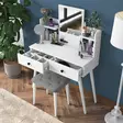 Sminkbord Hanah Home BJ102 Vit Spånskiva 103x111,8x40 cm - Toalettbord - 8683742031659 - 5