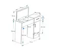 Sminkbord Hanah Home Inci Vit Spånskiva 74,2x107,5x37,6 cm - Toalettbord - 8681875796049 - 6