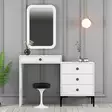 Sminkbord Hanah Home Lizbon 549 Vit Spånskiva 124x84,7x40 cm - Toalettbord - 8683743327249 - 2