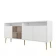 Konsolbord Hanah Home Milan Vit Guld Spånskiva 180x77x35 cm - Byråer och skåp - 8684282465799 - 1