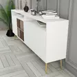Konsolbord Hanah Home Milan Vit Guld Spånskiva 180x77x35 cm - Byråer och skåp - 8684282465799 - 5