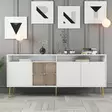 Konsolbord Hanah Home Milan Vit Guld Spånskiva 180x77x35 cm - Byråer och skåp - 8684282465799 - 2