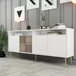 Konsolbord Hanah Home Milan Vit Guld Spånskiva 180x77x35 cm - Byråer och skåp - 8684282465799 - 4